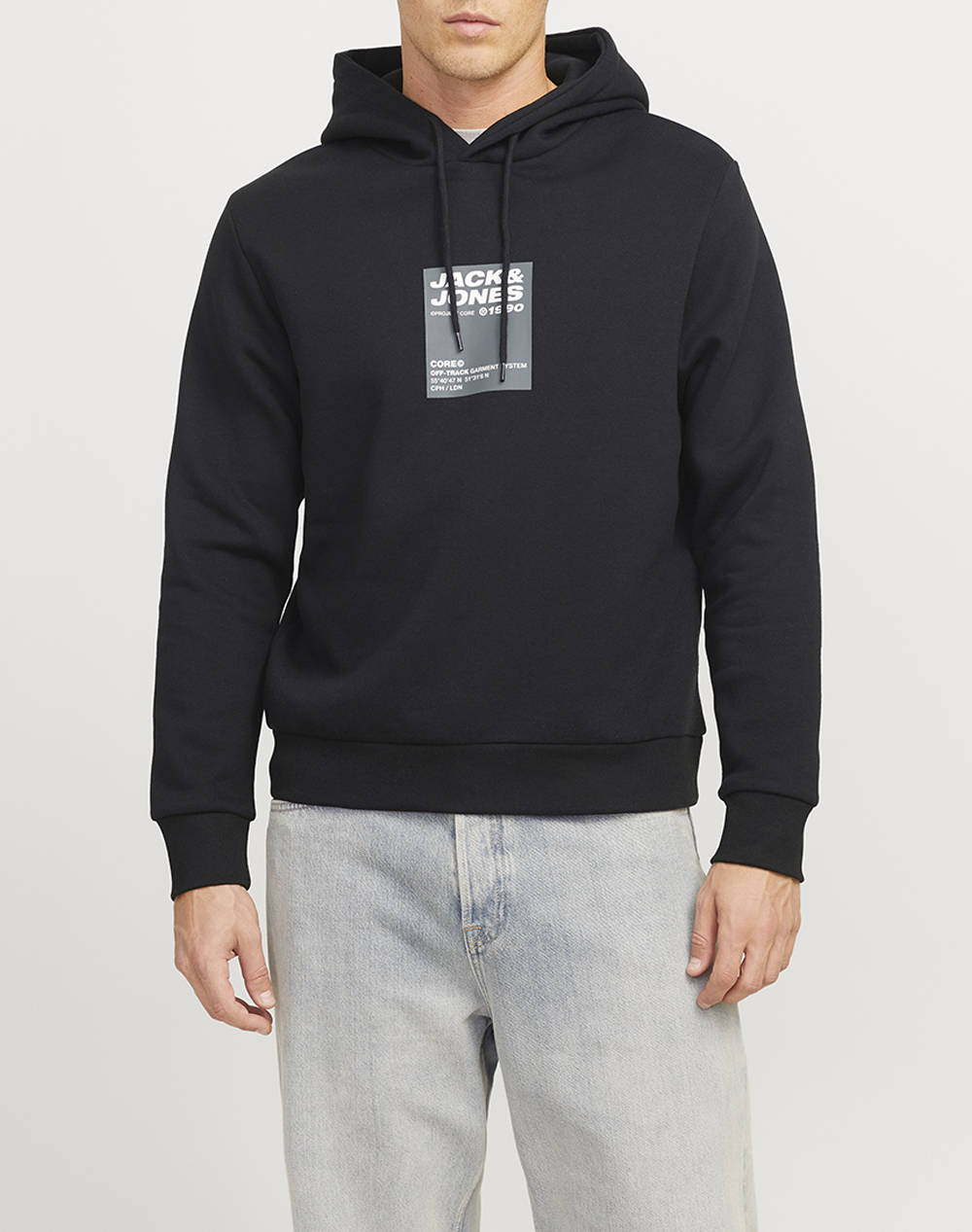 Jack&Jones Jcoterrain Sweat Hood Fst Men Clothes T Shirts & Sweatshirts Sweatshirts Black Synthetic 12271202 Black Male Sweatshirts Black