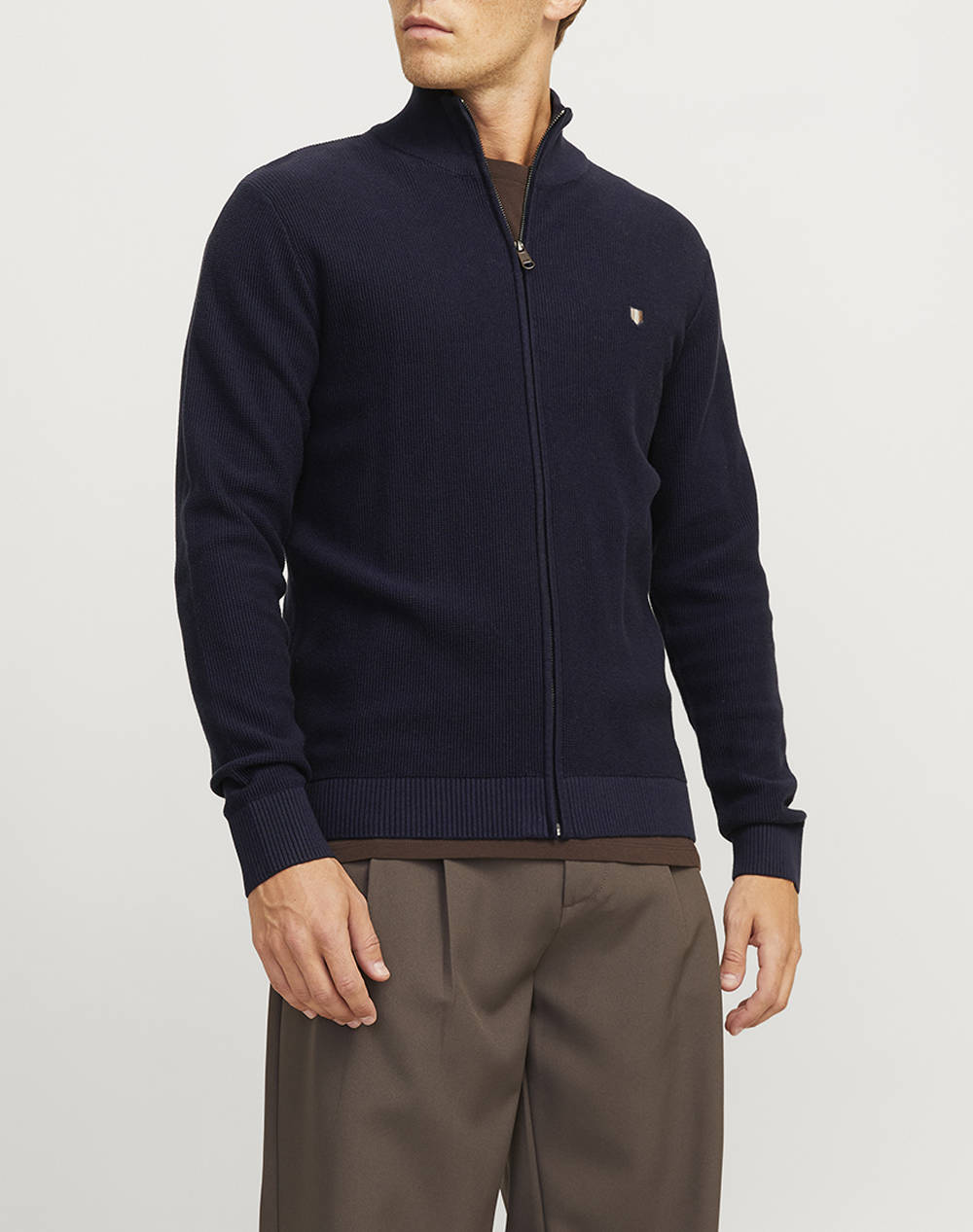Jack&Jones Jprblurony Knit Cardigan Ln Men Clothes Jackets Cardigans Darkblue Cotton 12259685 Maritime Blue Male Cardigans Blue