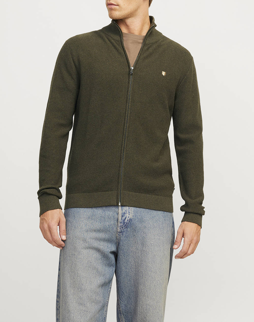 Jack&Jones Jprblurony Knit Cardigan Ln Men Clothes Jackets Cardigans Olive Cotton 12259685 Olive Night Male Cardigans