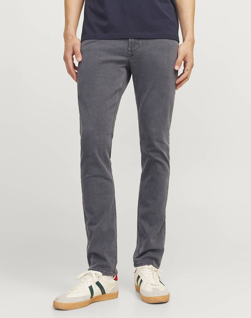 Jjrebell Jrebluke Jjcraft Mf 762 Men Clothes Trousers Jeans Denimgray Cotton,Elastic,Synthetic 12263631 Black Denim Male Jeans