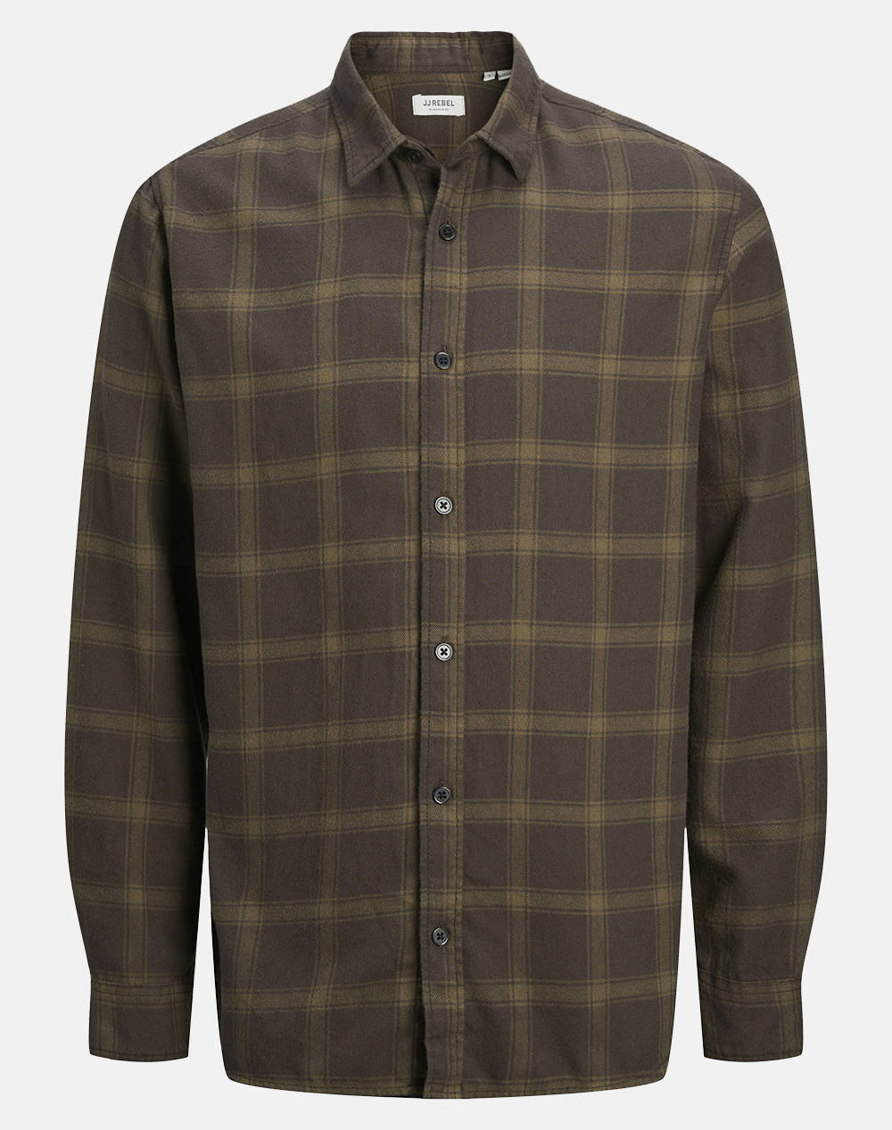 Jjrebell Jrebrebel Shirt Ls Men Clothes Shirts Brown Cotton,Synthetic 12264386 Mulch Male Shirts Brown