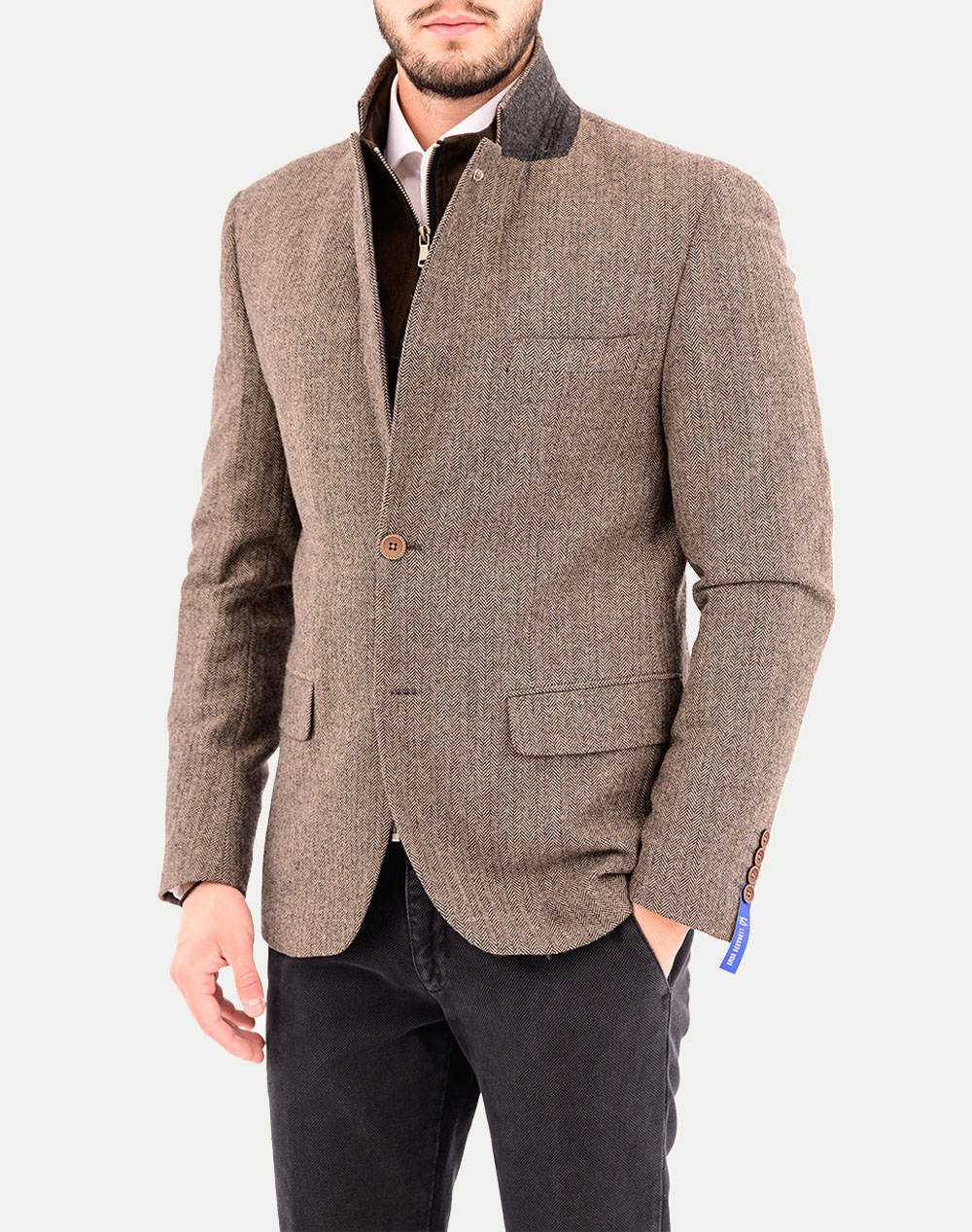 Leonardo Jacket Men Clothes Outerwear Jackets Sandybrown Wool,Synthetic W24Lu09011909 7 Male Jackets Brown