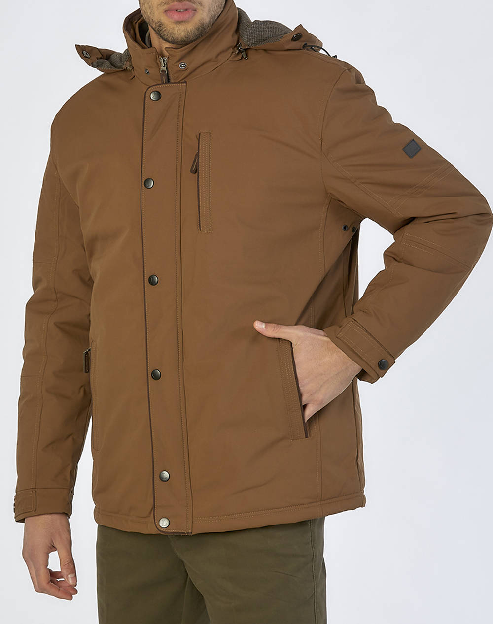 Lexton Jacket Men Clothes Outerwear Jackets Camel Synthetic 04.34.Jack W"24 Camel Male Jackets