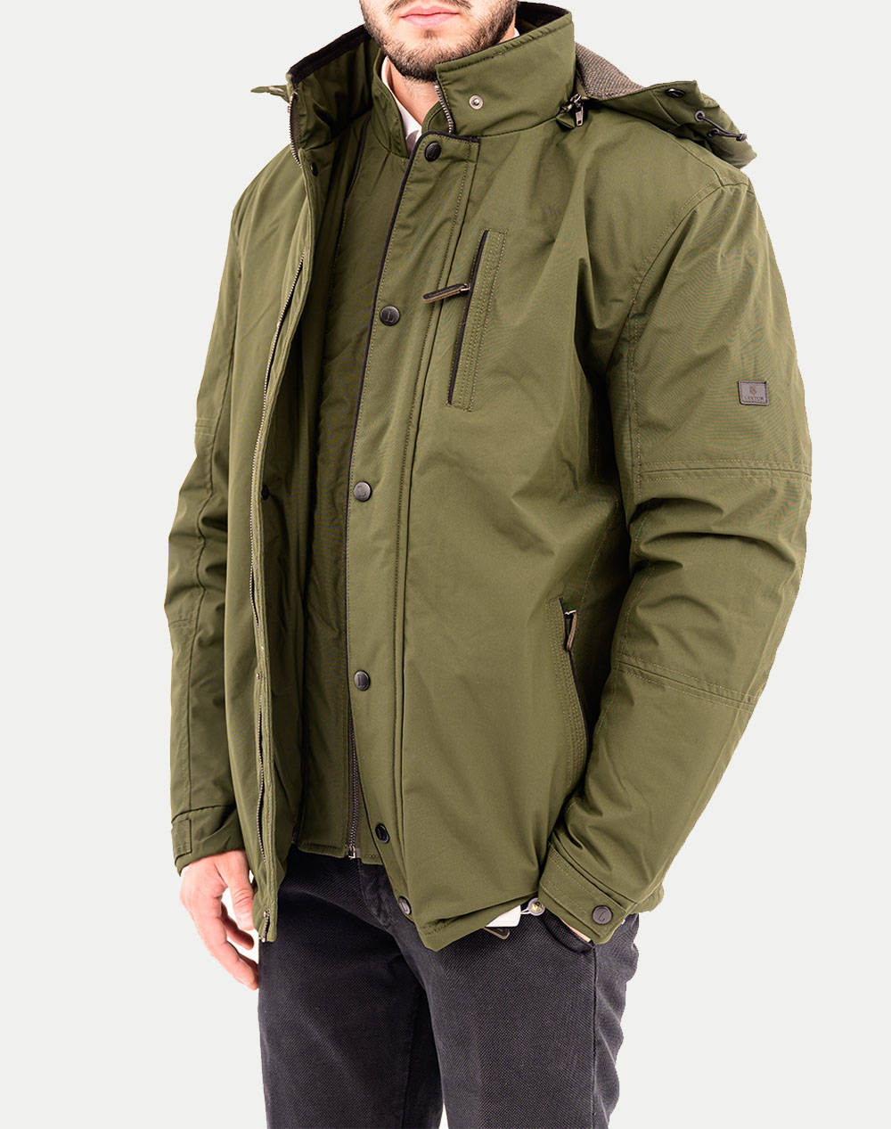 Lexton Jacket Men Clothes Outerwear Jackets Olive Synthetic 04.34.Jack W"24 Green Male Jackets