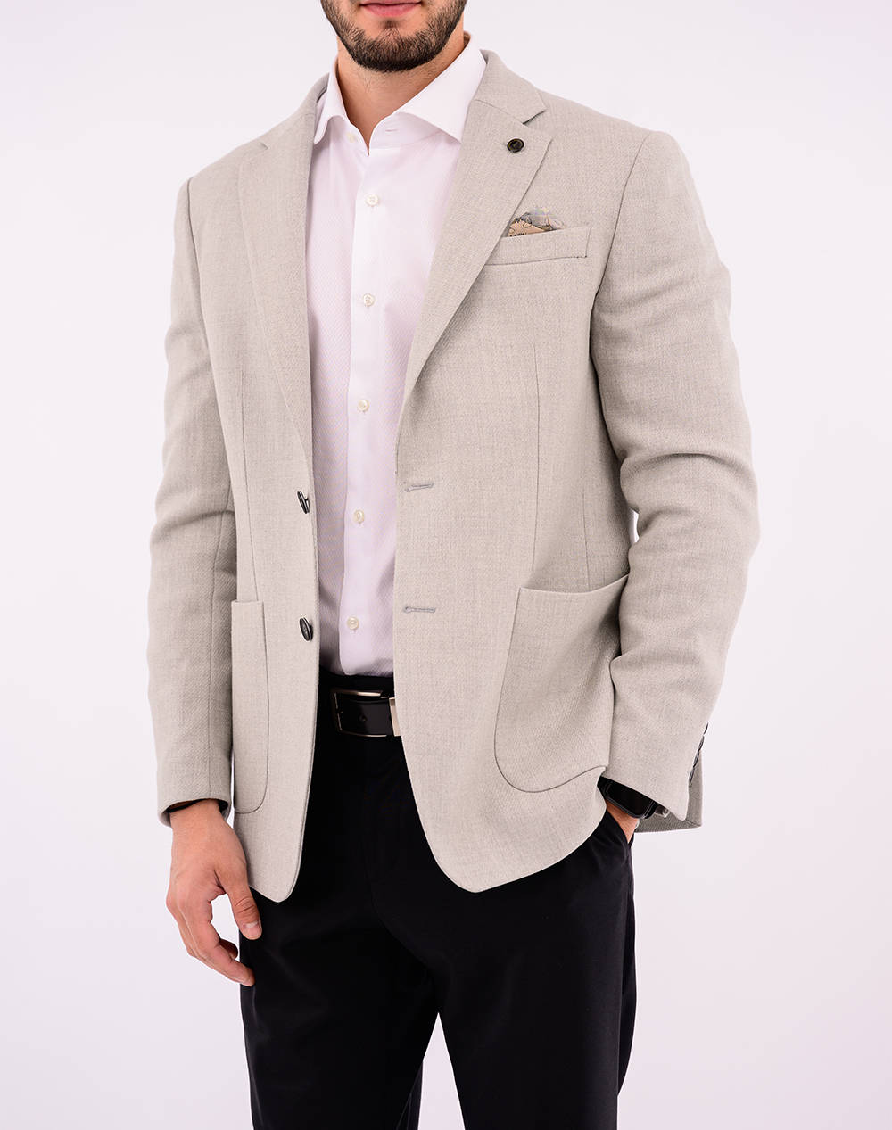 Massimo Jacket Men Clothes Outerwear Jackets Lightgray Viscose,Elastic,Synthetic 00832 Light Grey Male Jackets