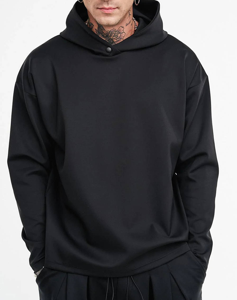 Stefan Μπλουζα Ανδρας Ρουχα Μπλουζες Φουτερ Black Με Ελαστανσυνθετικο 3004/W25 Black