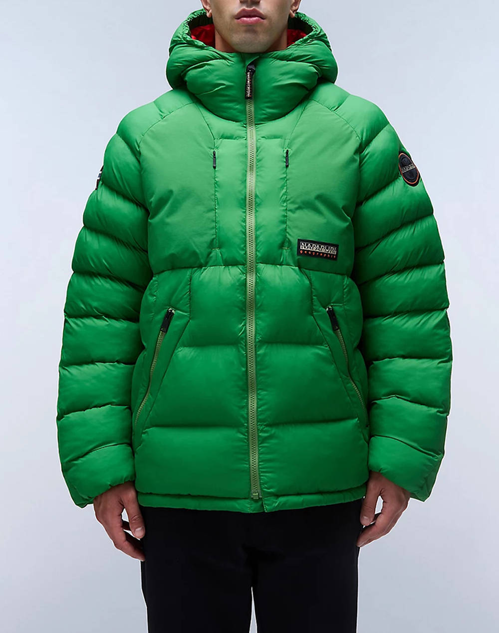 Napapijri A Moesa Puf Men Clothes Outerwear Jackets Green Synthetic Np0A4I1R Npg1T Male Jackets Green