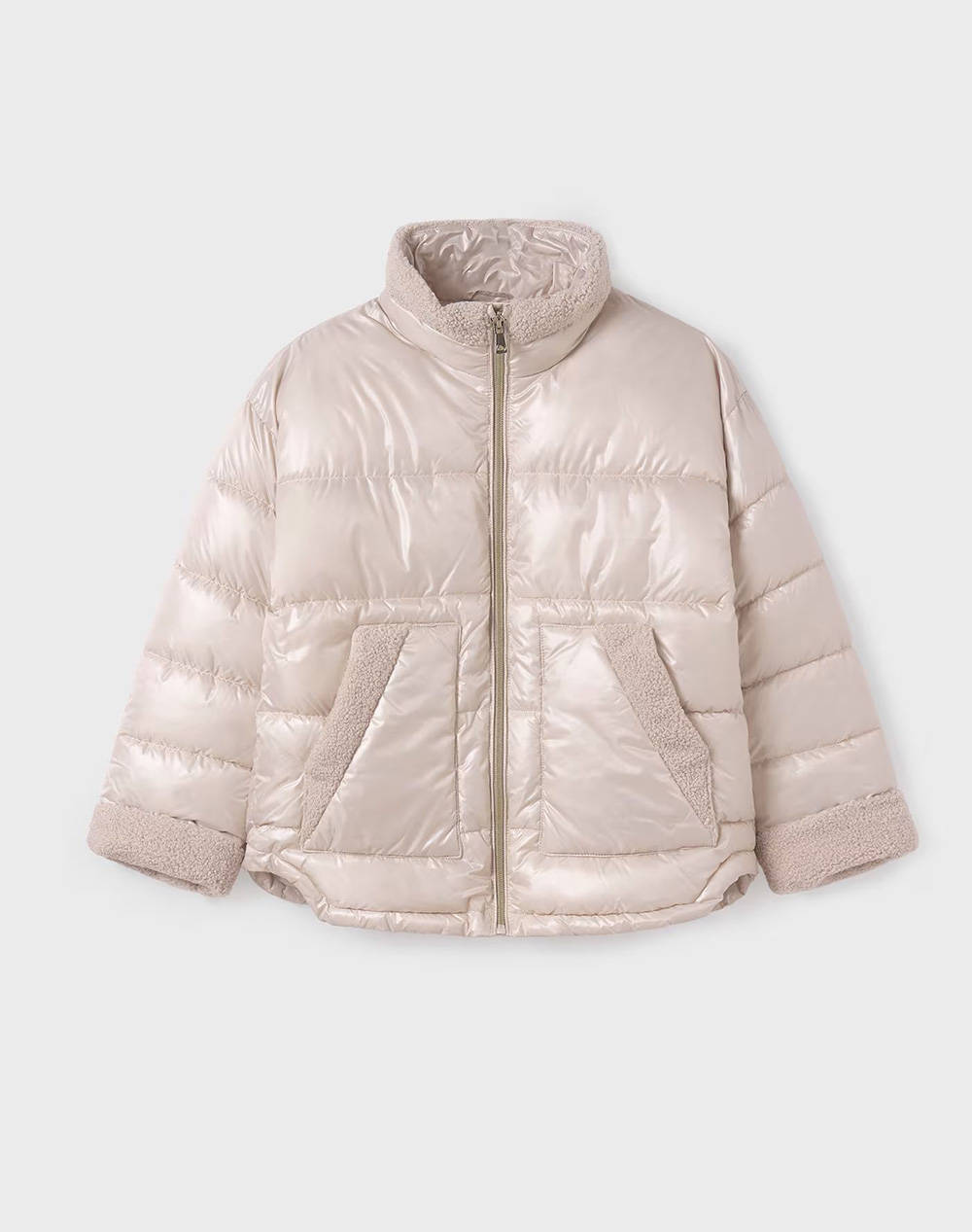 Mayoral Puffer Jacket Kids Girl Clothes Jackets Ecru Synthetic,Fabric 07485 62 Female Jackets