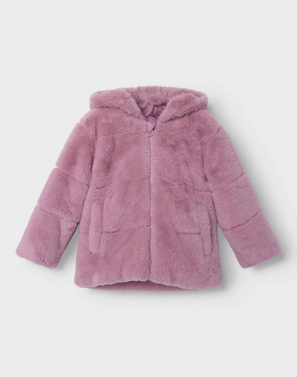 Name It Nmfmila Faux Fur Jacket W Hood Pb Kids Girl Clothes Jackets Lilac Synthetic 13227837 Lilas Female Jackets