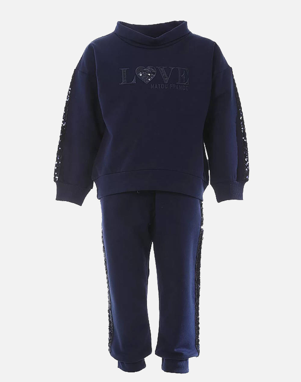 Matou Kids Girl Tracksuit Kids Girl Clothes Sets Darkblue Cotton,Elastic 1W23 Mfa2240 Blue Female Sets Blue