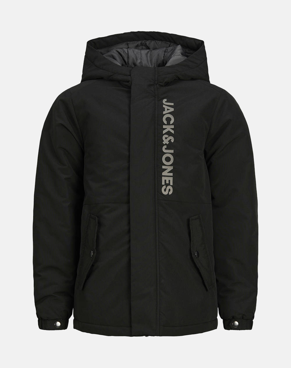 Jack&Jones Jjfun Jacket Jnr Kids Boy Clothes Jackets Black Synthetic 12237517 Blackreflective Chest Logo Male Jackets Black