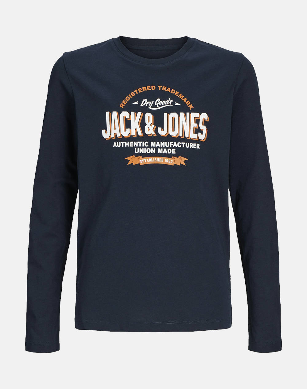 Jack&Jones Jjelogo Tee Ls O Neck 2 Col Noos Jnr Kids Boy Clothes T Shirts Darkblue Cotton 12258880 Navy Blazerwhite + Marmelade Male T-Shirts Blue