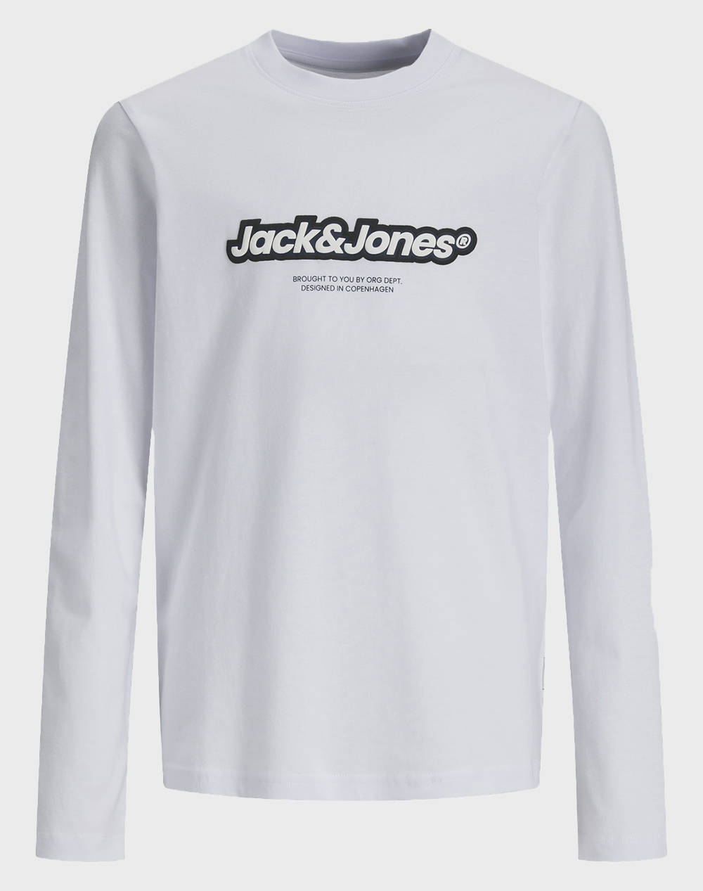 Jack&Jones Jorvesterbro Newton Brndg Tee Ls Bf Jnr Kids Boy Clothes T Shirts White Cotton 12267445 White Male T-Shirts