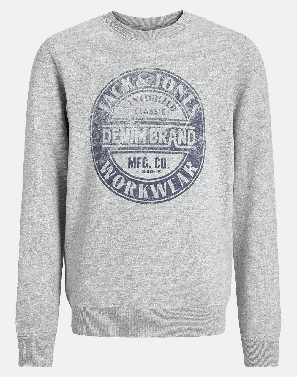 Jack&Jones Jjjeans Sweat O Neck Jnr Kids Boy Clothes T Shirts Lightgray Cotton 12259862 Light Grey Melange Male T-Shirts