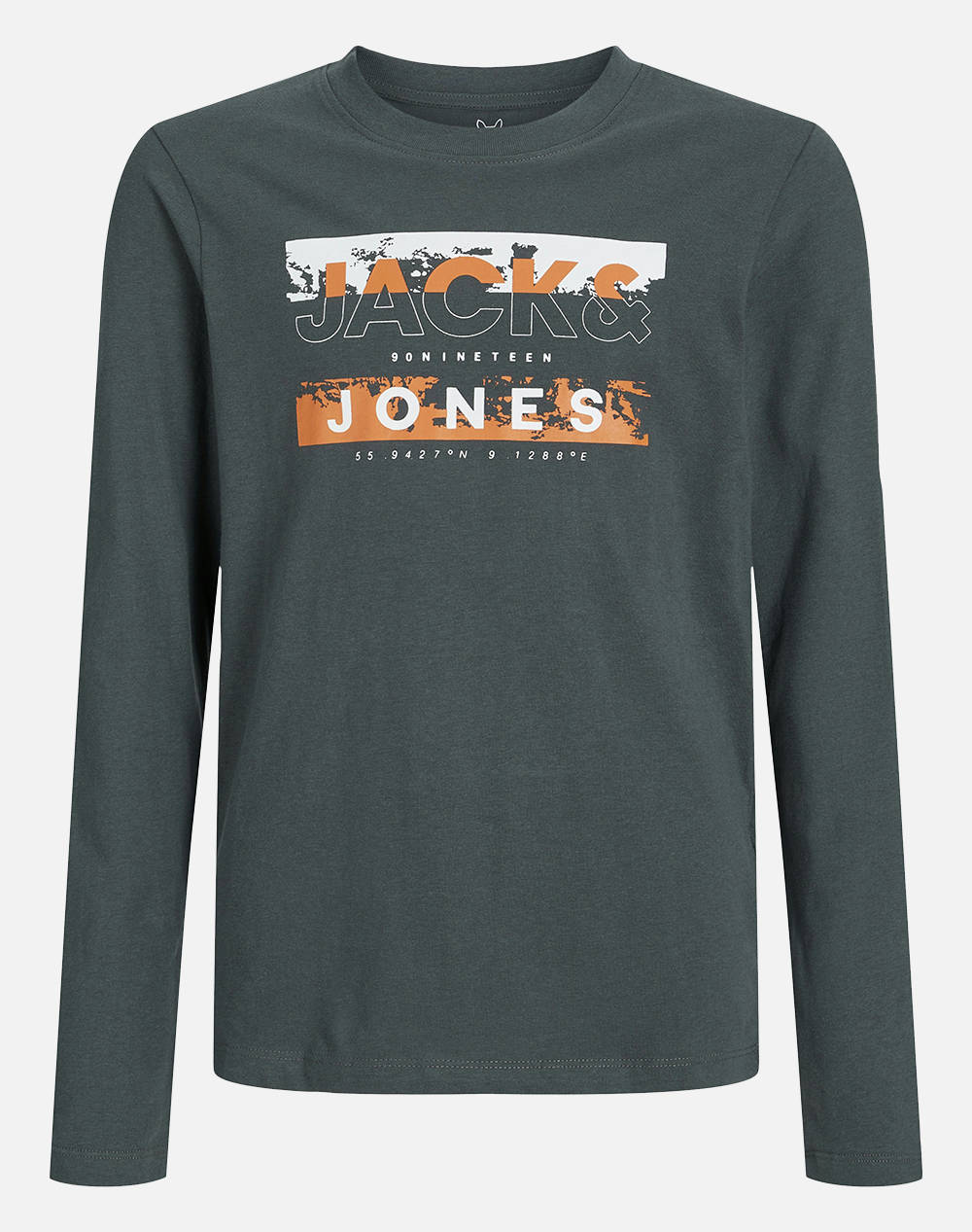 Jack&Jones Jcokonta Tee Ls Crew Neck Fst Jnr Kids Boy Clothes T Shirts Darkgreen Cotton 12271368 Urban Chic Male T-Shirts Green