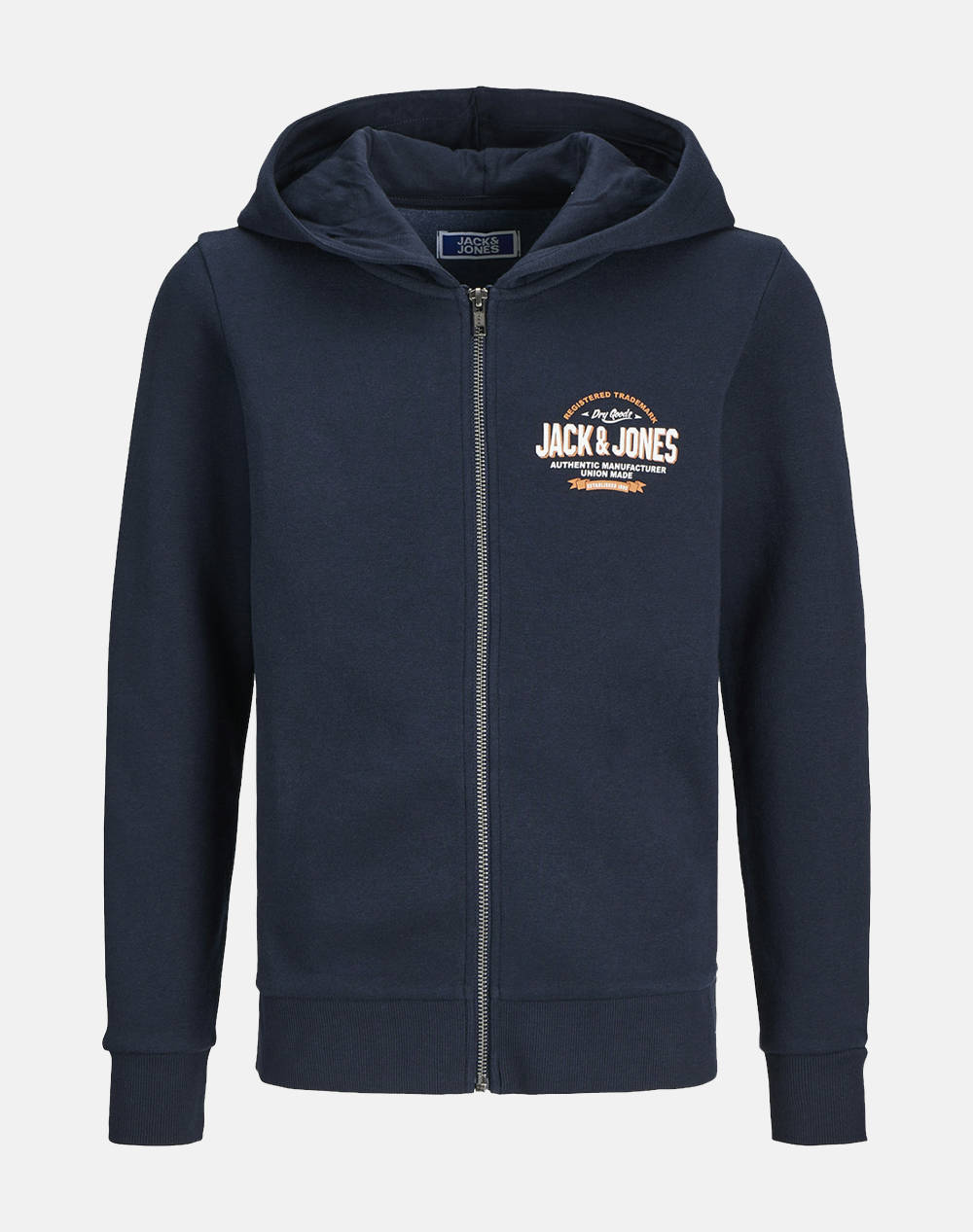 Jack&Jones Jjelogo Sweat Zip Hood 2C 24/25 Noos Jnr Kids Boy Clothes Cardigans Darkblue Cotton,Synthetic 12258858 Navy Blazerwhite + Marmelade Male