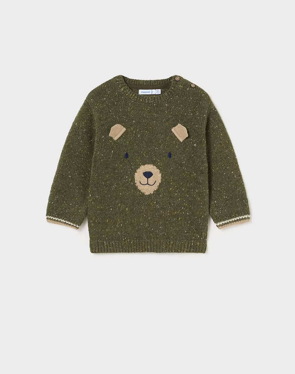 Mayoral Bear Face Jersey Kids Boy Clothes Sweaters Darkgreen Wool,Synthetic 02314 43 Male Sweaters Green