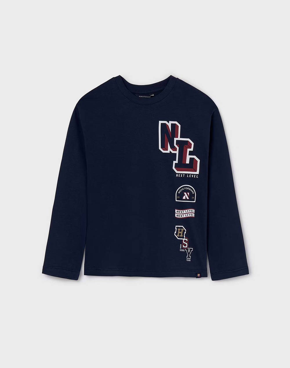 Mayoral Long Shirt "Best Day Ever” Kids Boy Clothes T Shirts Navyblue Cotton 07078 38 Male T-Shirts Blue