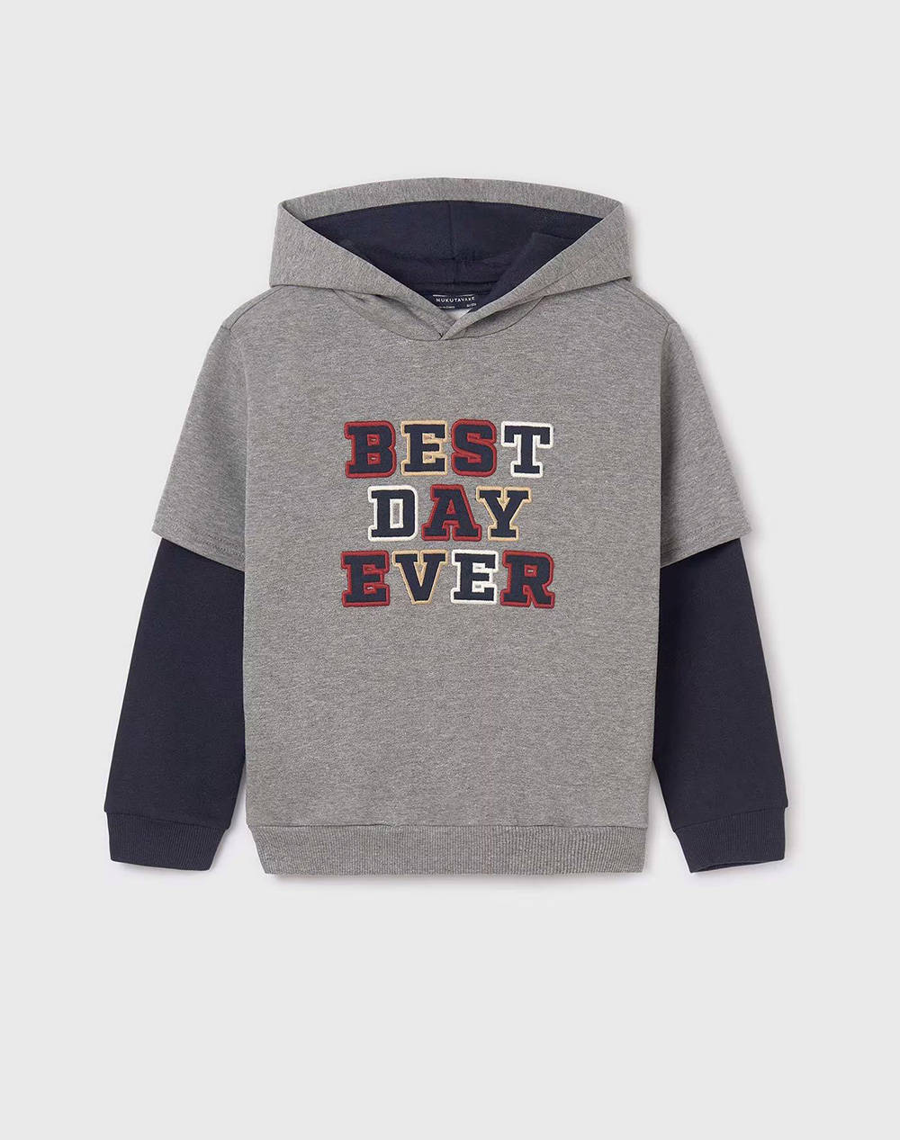 Mayoral Sweatshirt With Double Sleeves Kids Boy Clothes T Shirts Gray Cotton,Elastic,Synthetic 07444 69 Male T-Shirts
