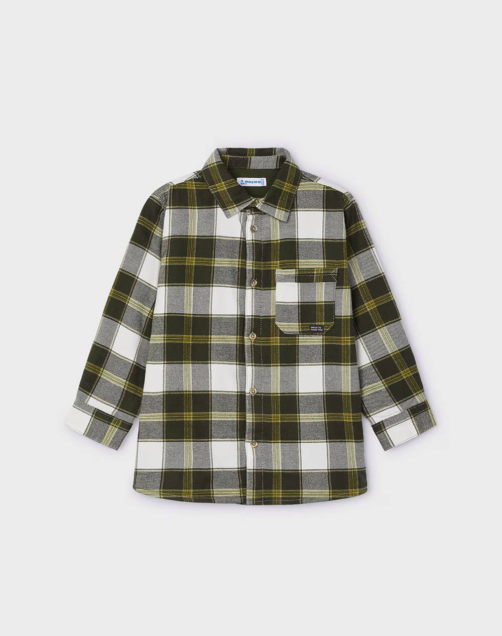 Mayoral Plaid Shirt Kids Boy Clothes Shirts Green Cotton 04107 82 Male Shirts Green