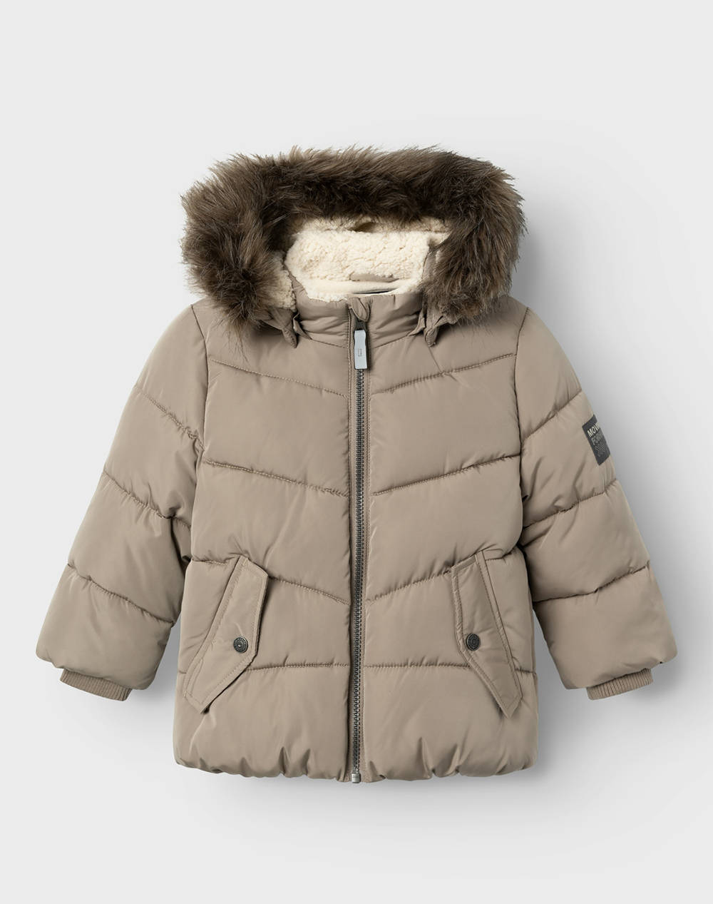Name It Nmmmathew Puffer Jacket Kids Boy Clothes Jackets Biege Synthetic,Fabric 13231305 Desert Taupe Male Jackets Biege