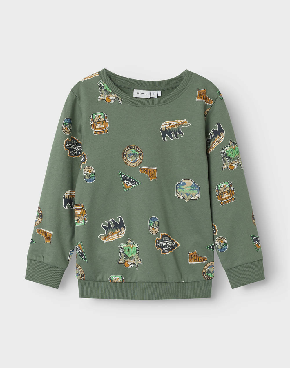 Name It Nmmnenno Ls Swe Bru Pb Kids Boy Clothes T Shirts Green Cotton 13231031 Laurel Wreath Male T-Shirts Green