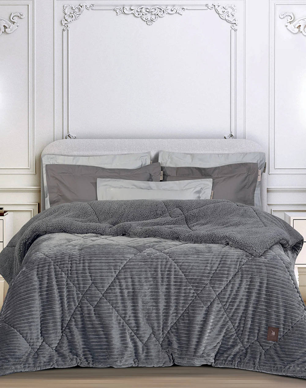 Das 3484 Sherpa King Size Duvet Greenwich Polo Club (Dimensions: 220 X 240 Cm.) Home Bedroom Duvet One Color Synthetic 221910203484 Duvet