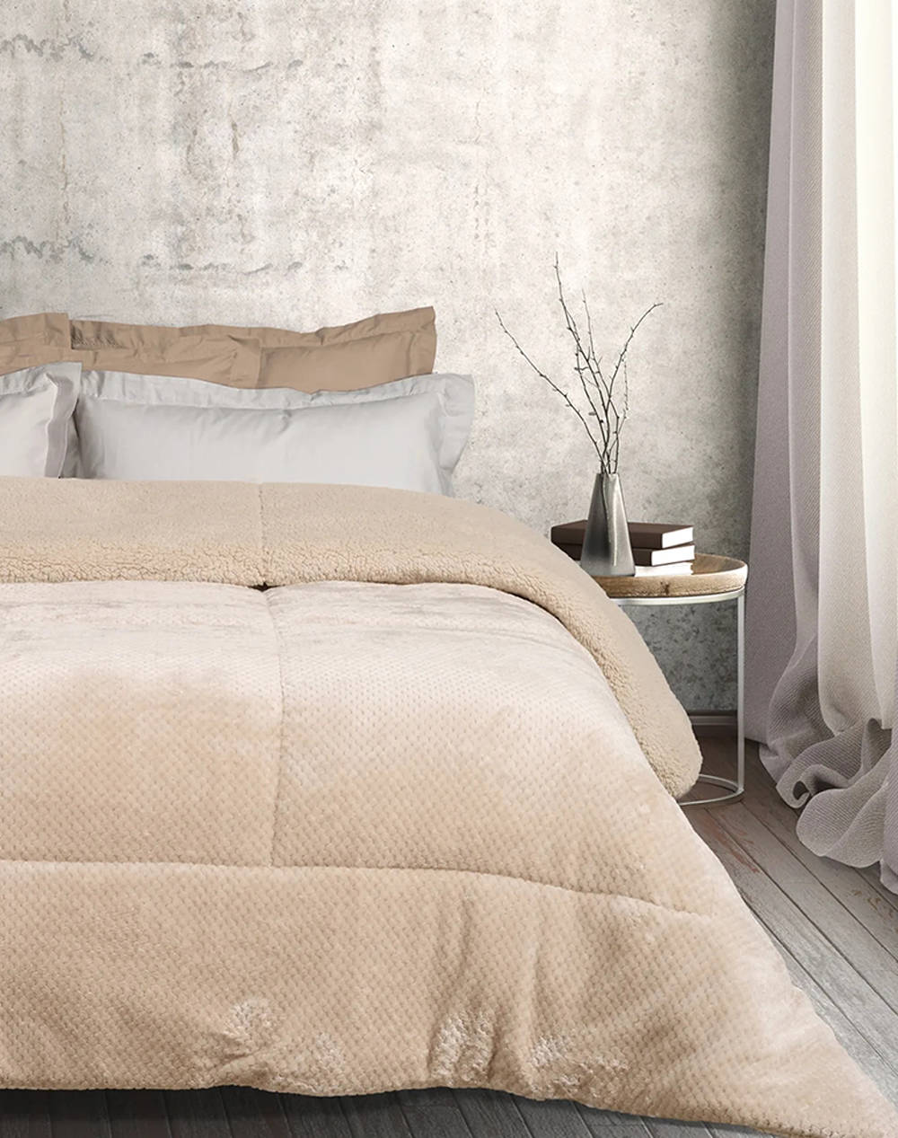 Das 1181 King Size Sherpa Duvet/Blanket (Dimensions: 220 X 240 Cm.) Home Bedroom Duvet One Color Synthetic 421910201181 Duvet