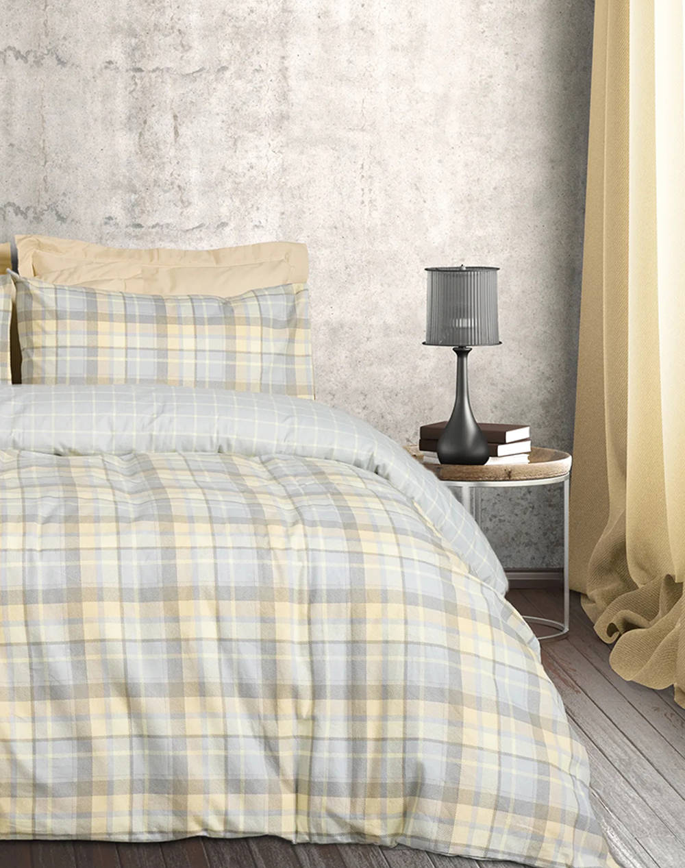 Das 9639 Happy Flannel King Size Duvet Cover Set (Dimensions: 220 X 240 & 2 X 50 X 70 Cm) Home Bedroom Duvet Covers One Color Cotton 406009209639