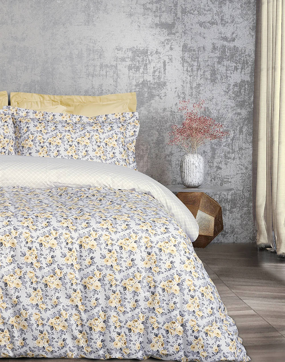 Das 9650 Happy Single Duvet Cover Set (Dimensions: 160 X 240 & 50 X 70 Cm) Home Bedroom Duvet Covers One Color Cotton 406009109650 Duvet Covers