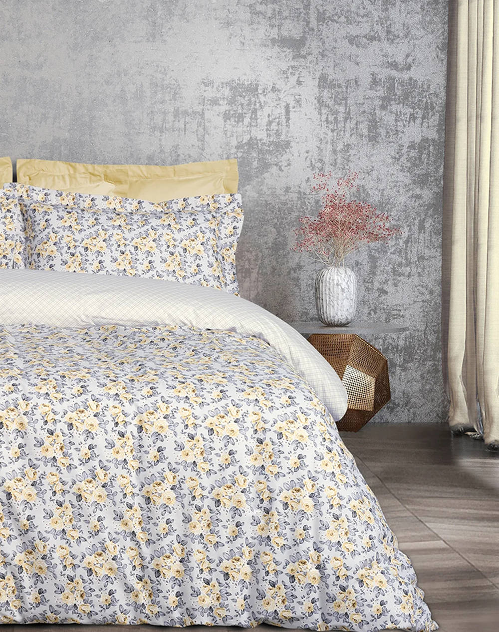 Das 9650 Happy Queen Duvet Cover Set (Dimensions: 220 X 240 & 2X 50 X 70 Cm) Home Bedroom Duvet Covers One Color Cotton 406009209650 Duvet Covers