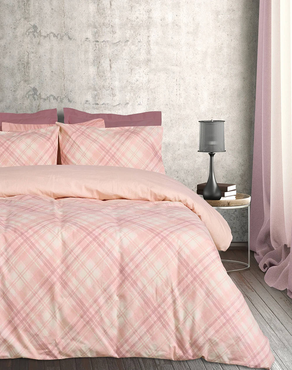 Das 9638 Happy Flannel King Size Duvet Cover Set (Dimensions: 220 X 240 & 2X 50 X 70 Cm) Home Bedroom Duvet Covers One Color Cotton 406009209638 Duvet