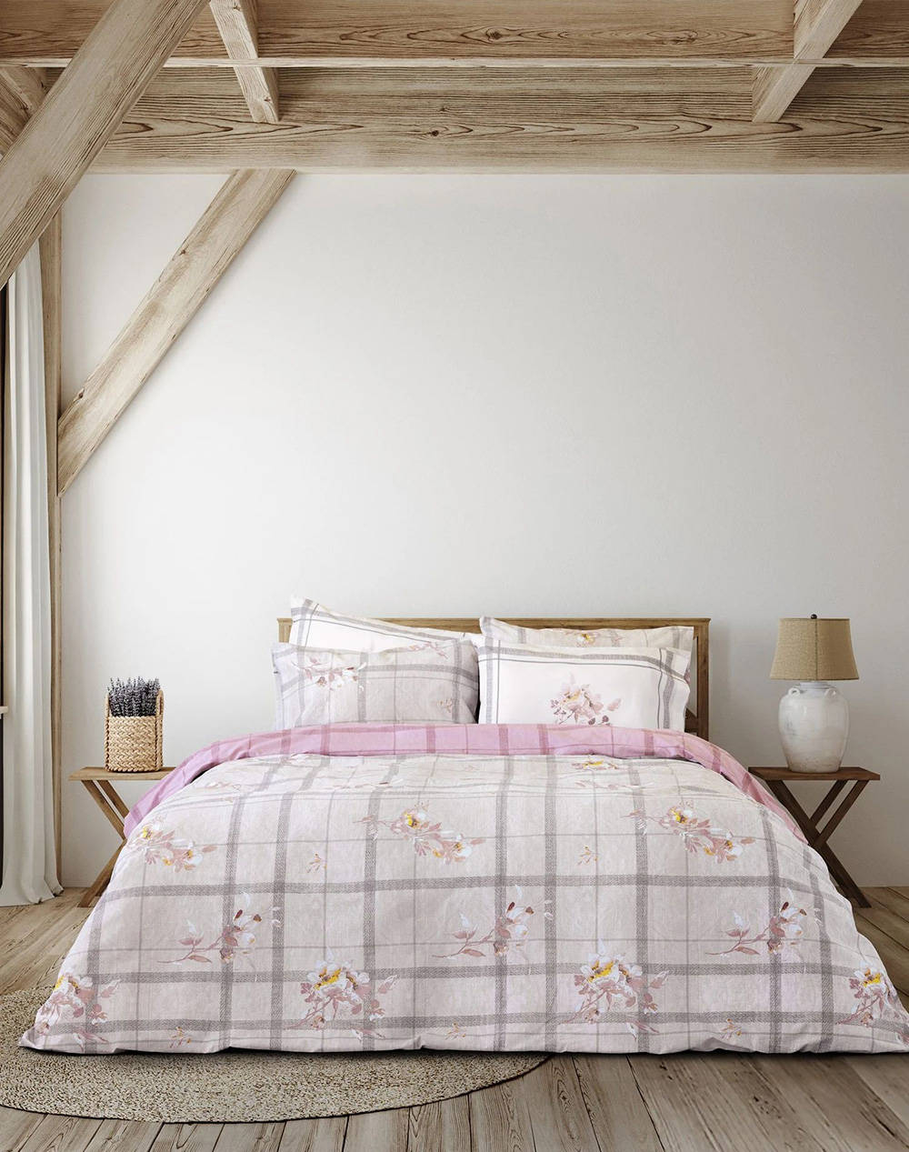 Nima King Size Sheet Set Reimon (Dimensions: 2 X 240X260 & 2 X 52X72 Cm.) Home Bedroom Sheets One Color Cotton N34234 Sheets