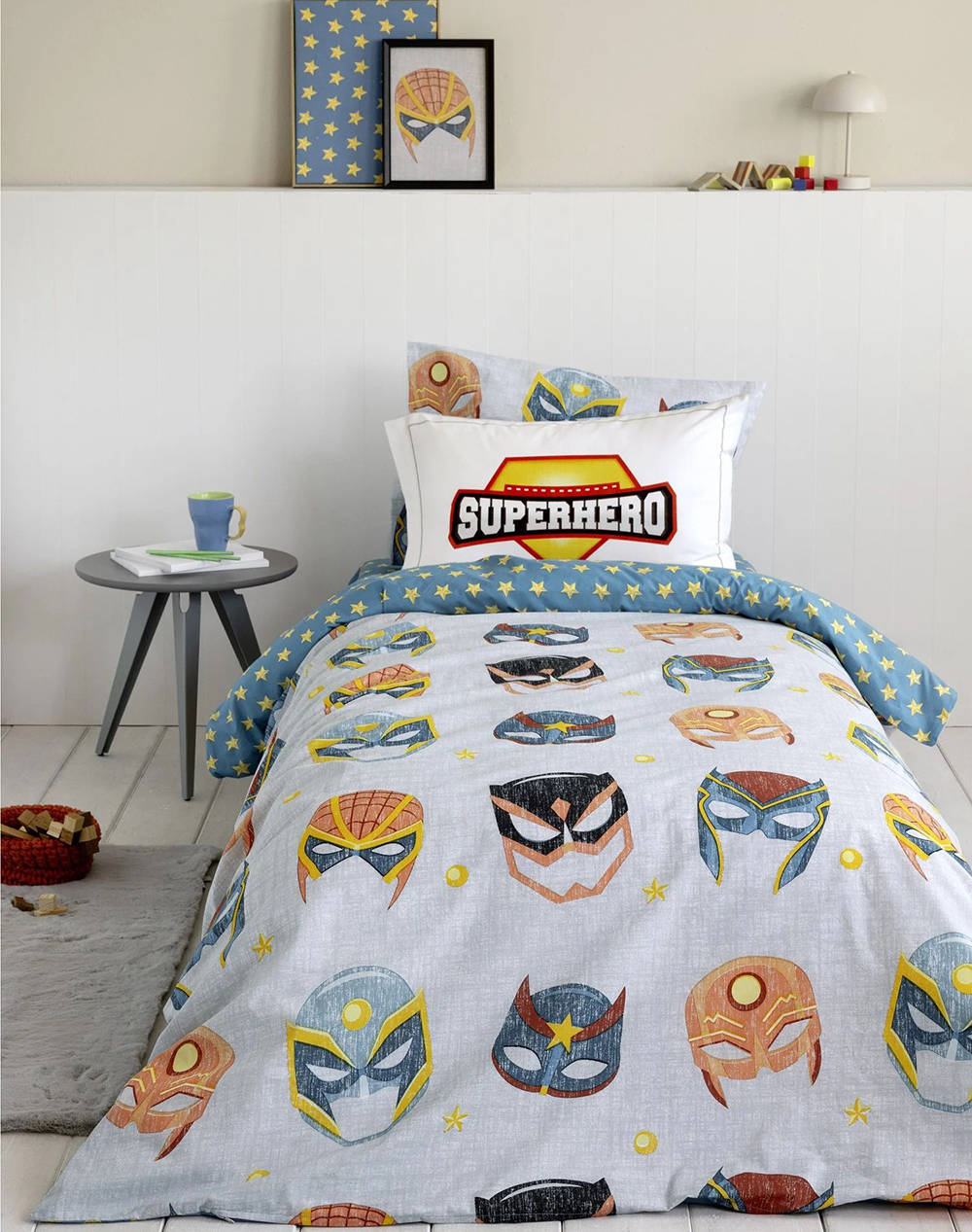 Nima Single Duvet Cover Set Superheroes (Dimensions: 160X240, 52X72) Home Bedroom Duvet Covers One Color Cotton N34340 Duvet Covers