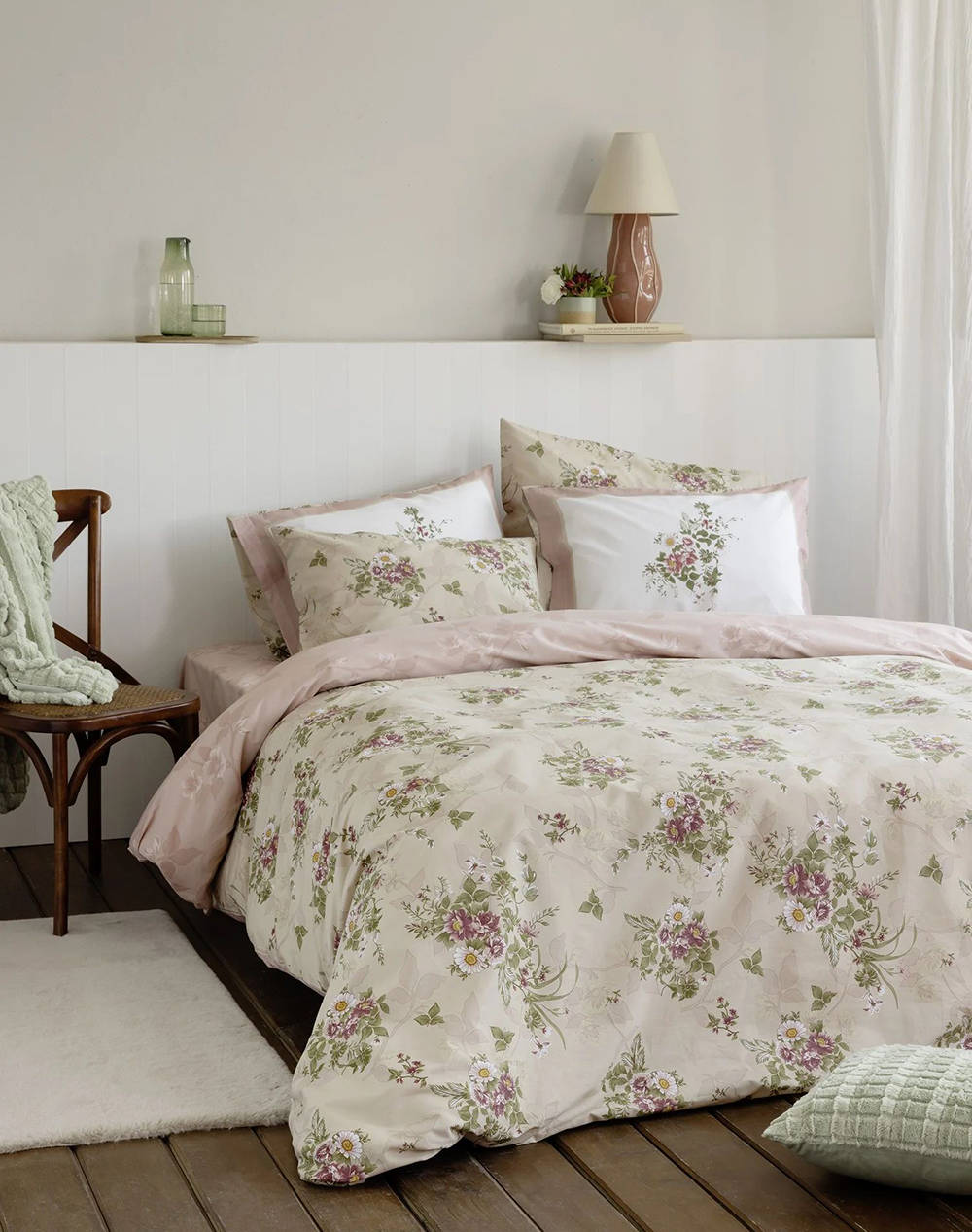 Nima Single Duvet Cover Set Bouquet (Dimensions: 160X240, 52X72) Home Bedroom Duvet Covers One Color Cotton N34189 Duvet Covers