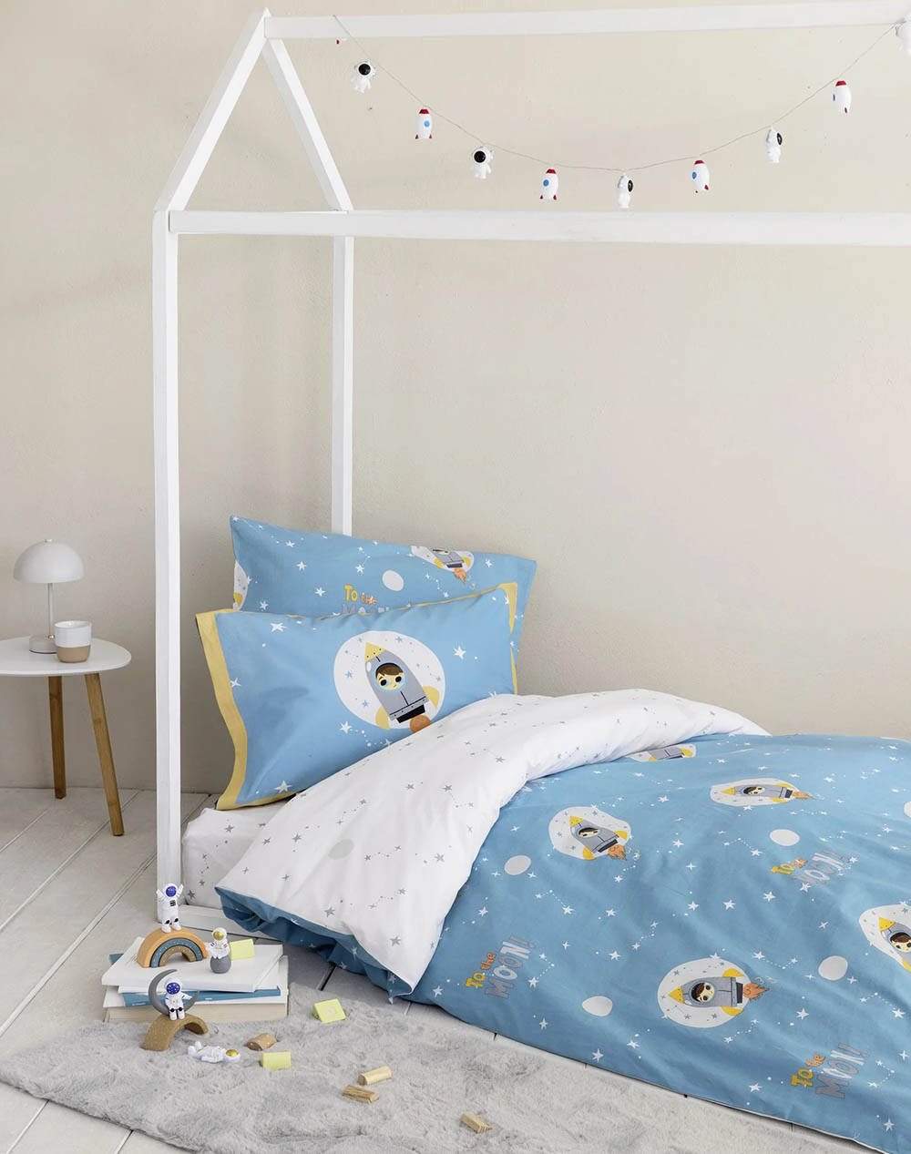 Nima Duvet Cover Set Single To The Moon (Dimensions: 160 X 240, 52 X 72 Cm) Home Bedroom Duvet Covers One Color Cotton N34344 Duvet Covers