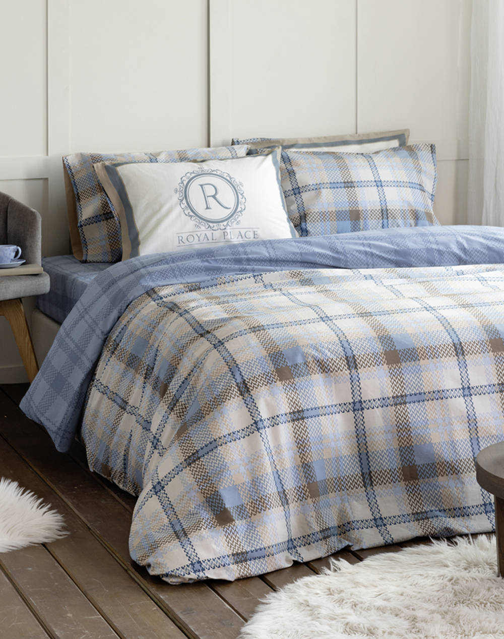 Nima Single Duvet Cover Set Henry (Dimensions: 160X240 & 52X72 Cm.) Home Bedroom Duvet Covers One Color Cotton N34288 Duvet Covers