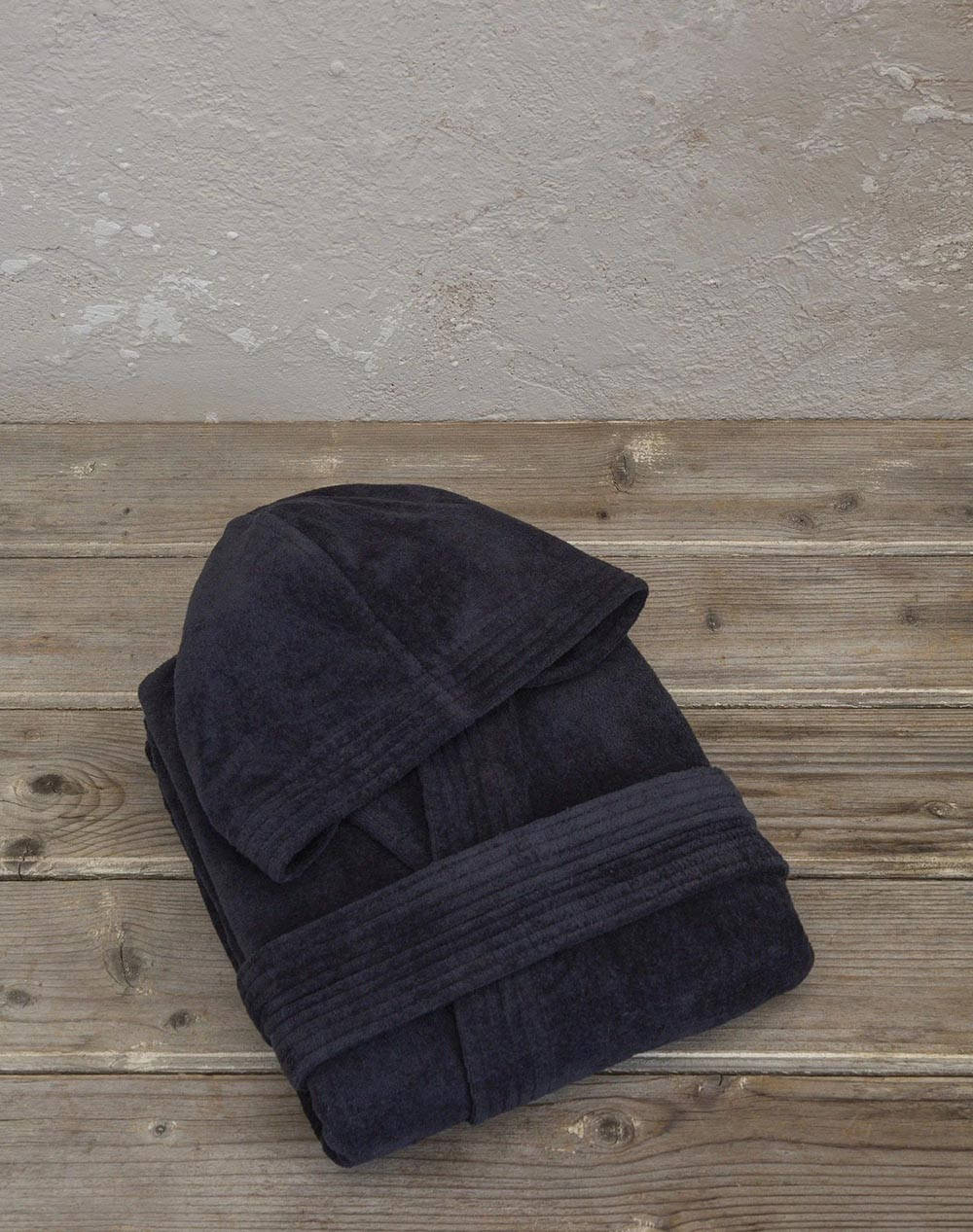 Nima Zen Hooded Bathrobe Extra Large Total Black Home Bathroom Bathrobes One Color Cotton N34068 Bathrobes