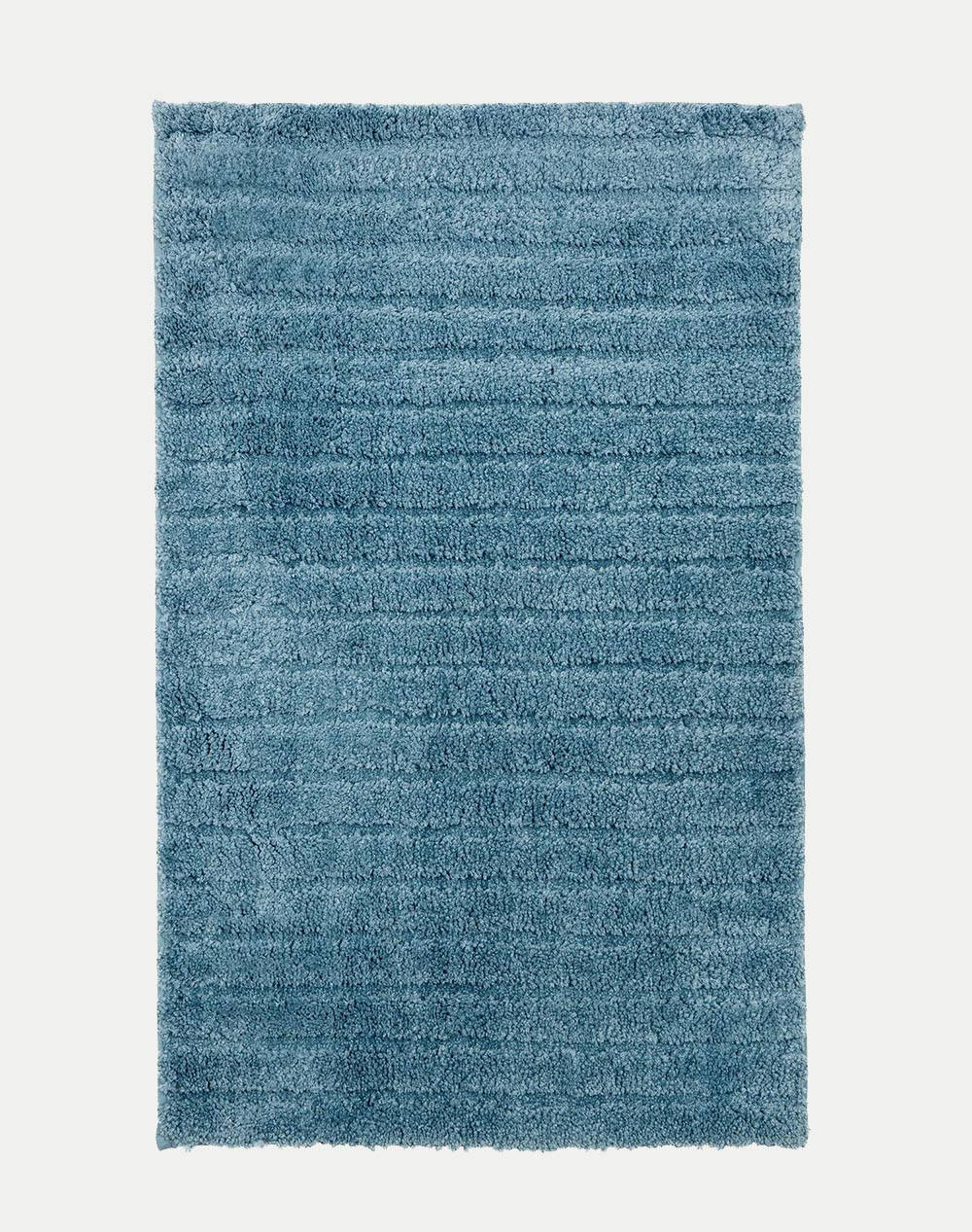 Nima Mael Bath Mat Blue (Dimensions: 50X80 Cm.) Home Bathroom Bathroom Rugs One Color Synthetic N34057 Bathroom Rugs