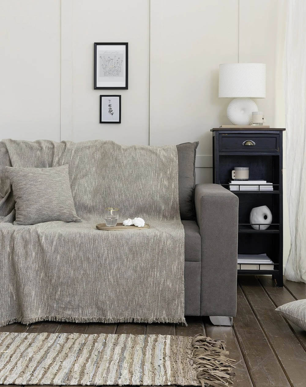 Nima Throw Artisan Beige (Dimensions: 180X240 Cm.) Home Homeware Blanket Covers One Color Cotton,Synthetic N34457 Blanket Covers