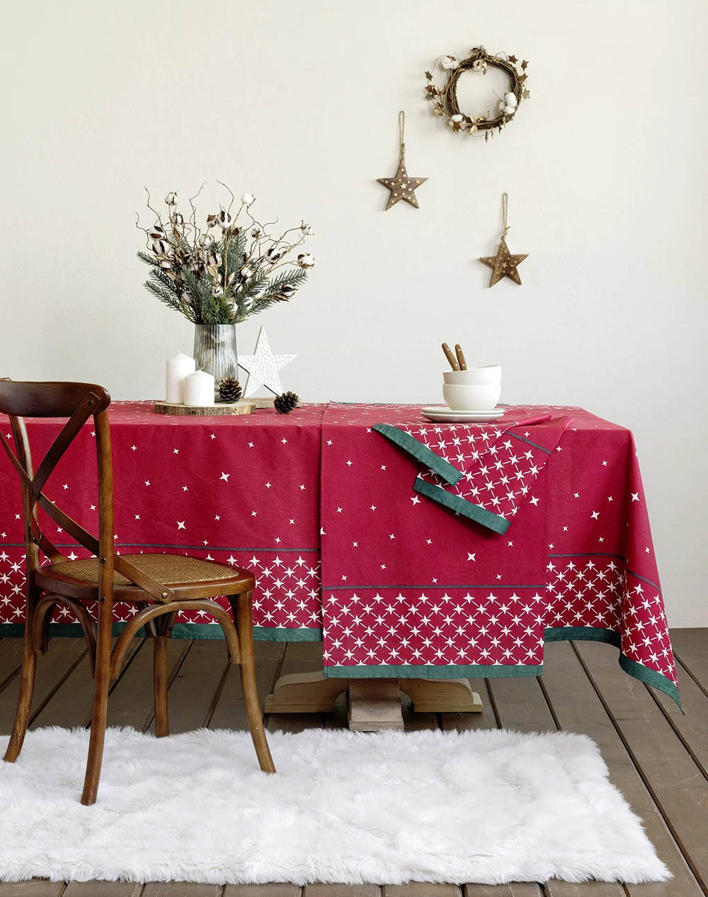 Nima Tablecloth 150X220 Neva (Dimensions: 150 X 220 Cm.) Home Kitchen Tablecloths One Color Cotton N34392 Tablecloths