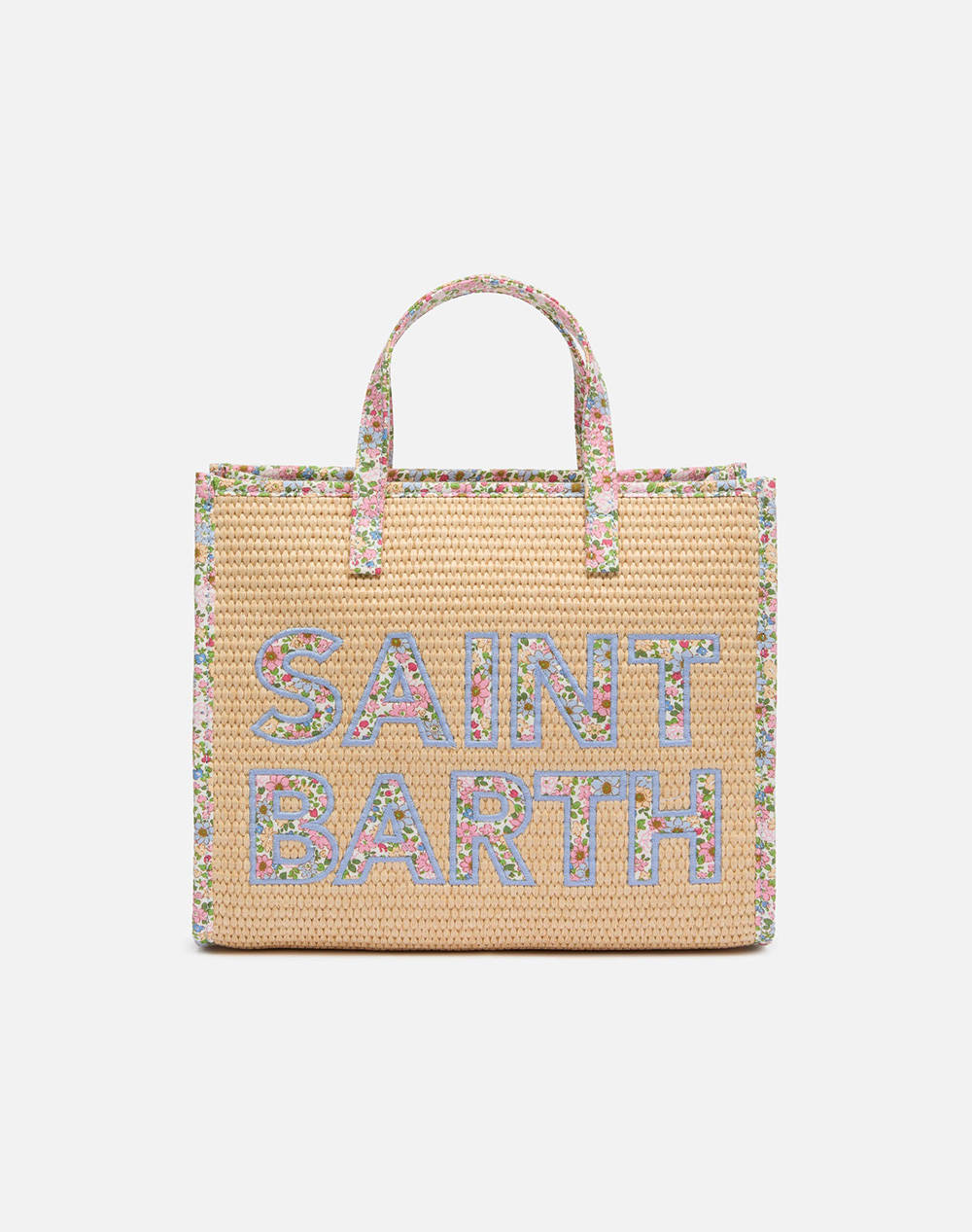 Mc2 Vivian Mid Straw Straw Handbag With Piping 11 Patch Flory 21 (Dimensions: 28 X 23 X 15Cm.) Women Accessories Bags Mixed Imitation Leather,Synthe