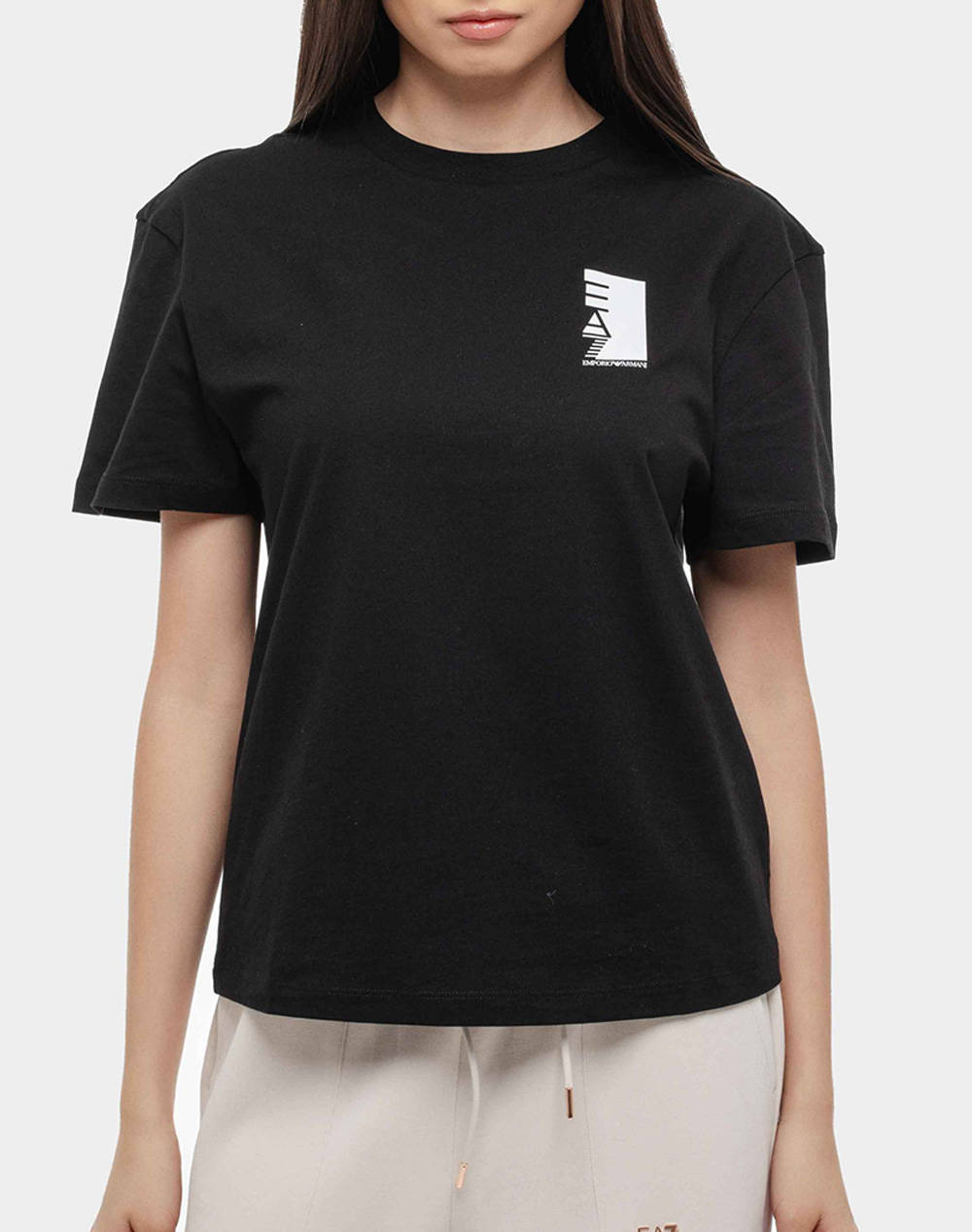 Ea7 T Shirt Γυναικα Ρουχα Μπλουζες Τ Shirt Black Βαμβακι 7W000186Af10201 Uc001