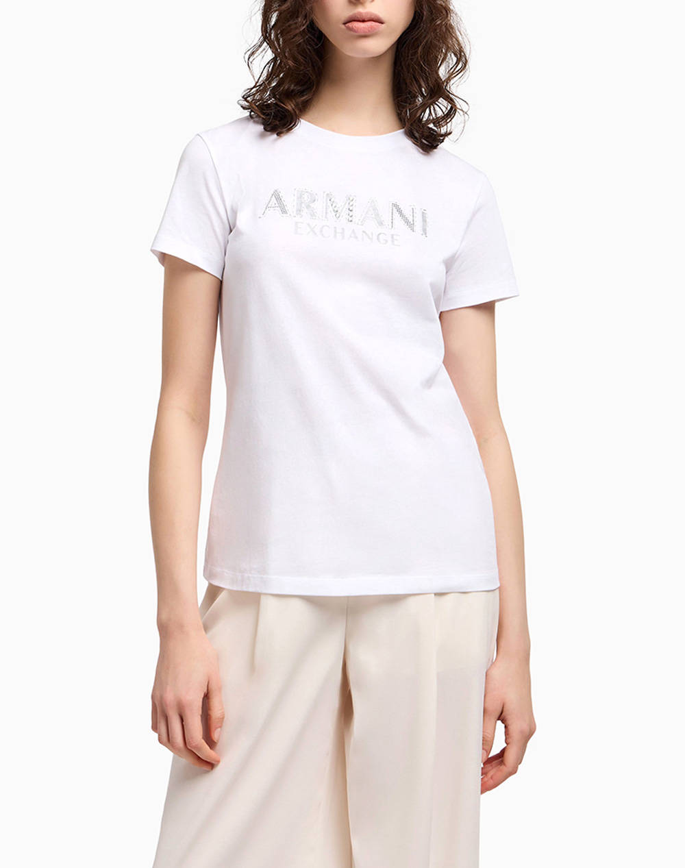 Armani Exchange T Shirt Γυναικα Ρουχα Μπλουζες Τ Shirt White Βαμβακι Xw000387Af10354 U0002