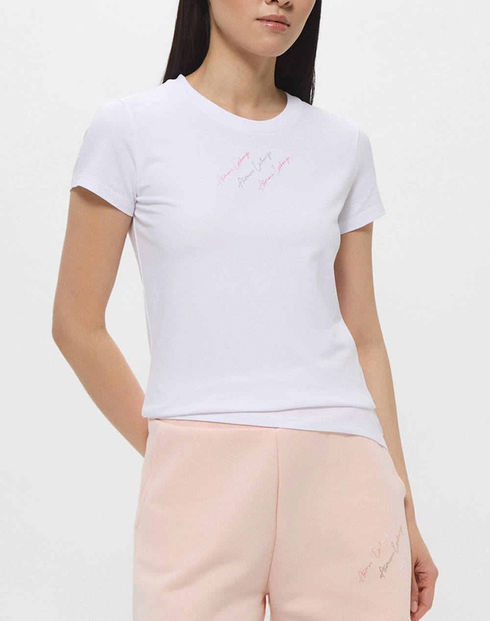 Armani Exchange T Shirt Γυναικα Ρουχα Μπλουζες Τ Shirt White Βαμβακιμε Ελασταν Xw000599Af10355 U0002