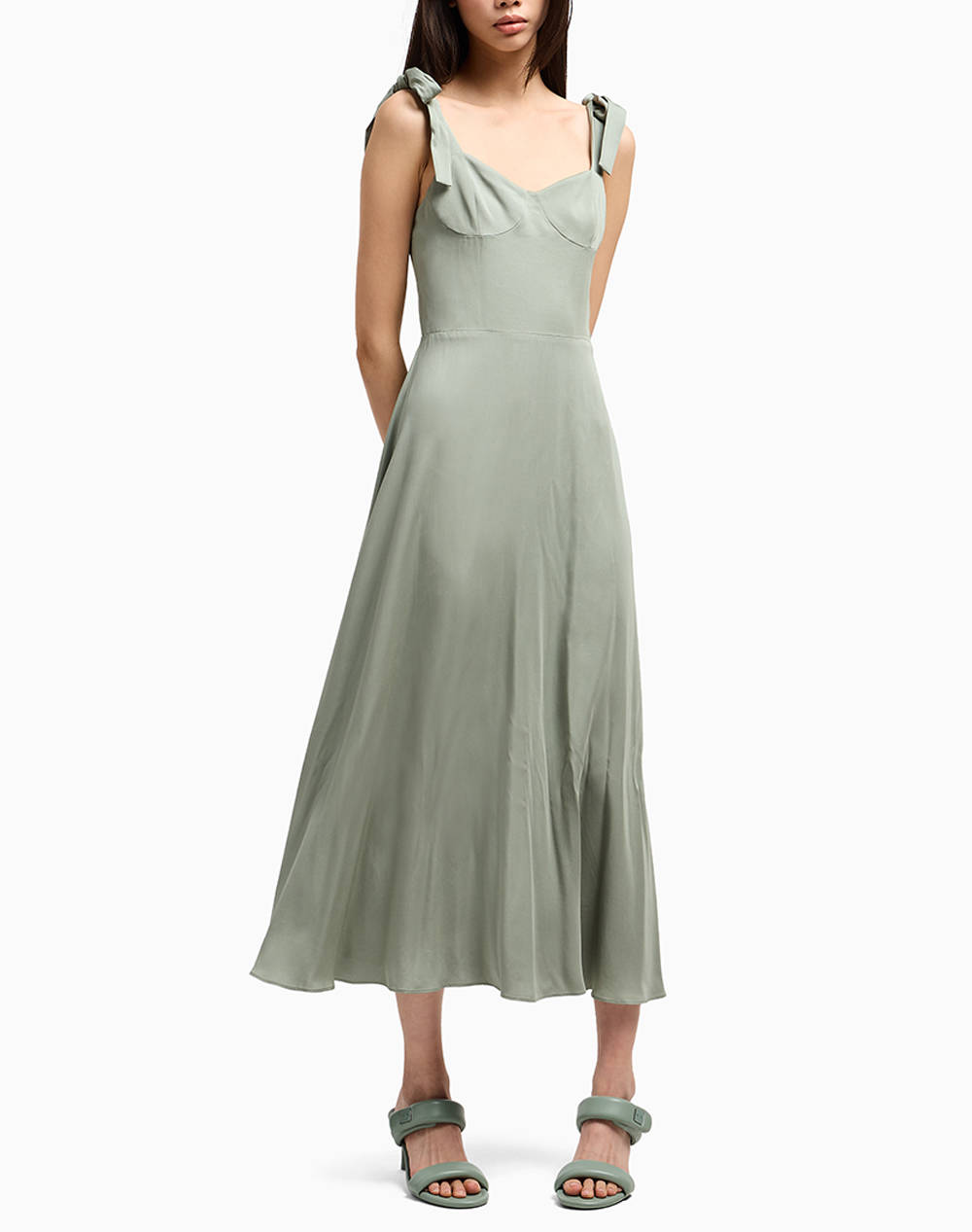 Armani Exchange Dress Γυναικα Ρουχα Φορεματα Olive Βισκοζ Xw000441af12742 U7231 - Koolfly