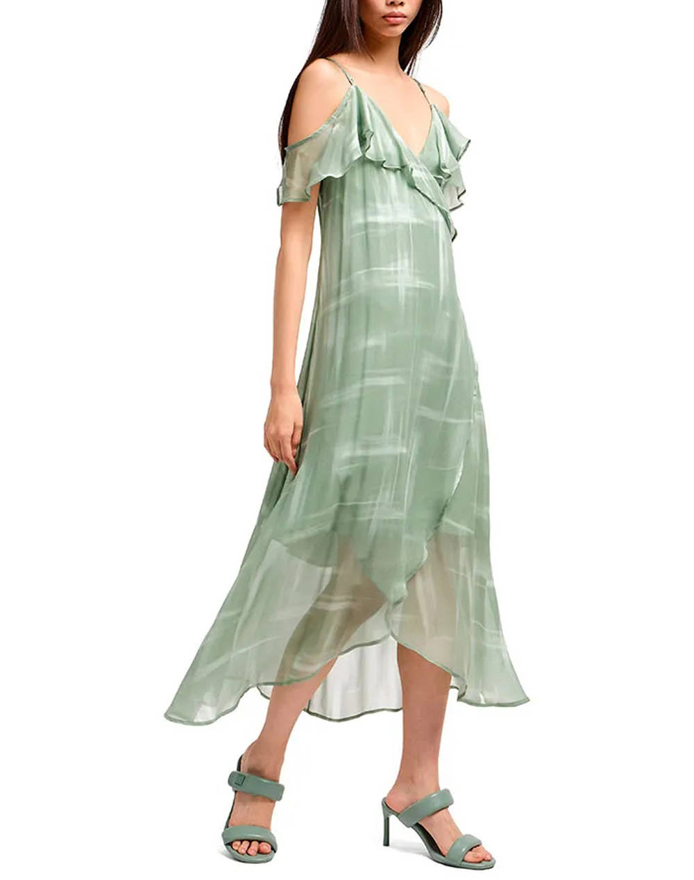Armani Exchange Dress Women Clothes Dresses Green Viscose Xw000181Af12051 F7037 Female Dresses Green
