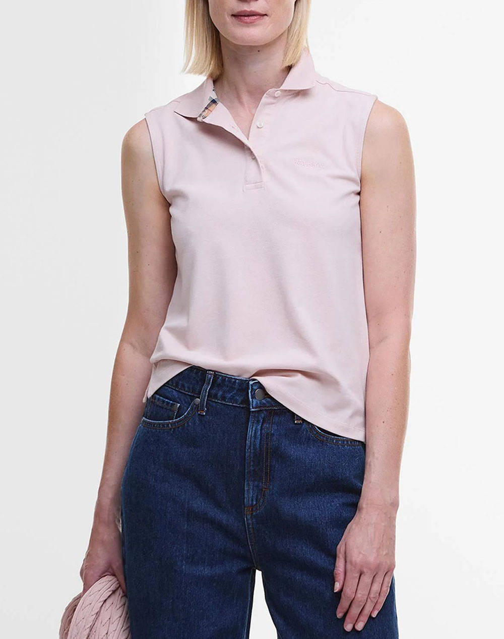 Barbour Polo Shirt Women Clothes Tops Polo Lightpink Cotton,Elastic Lml0888 Brpi35.2 Female Polo