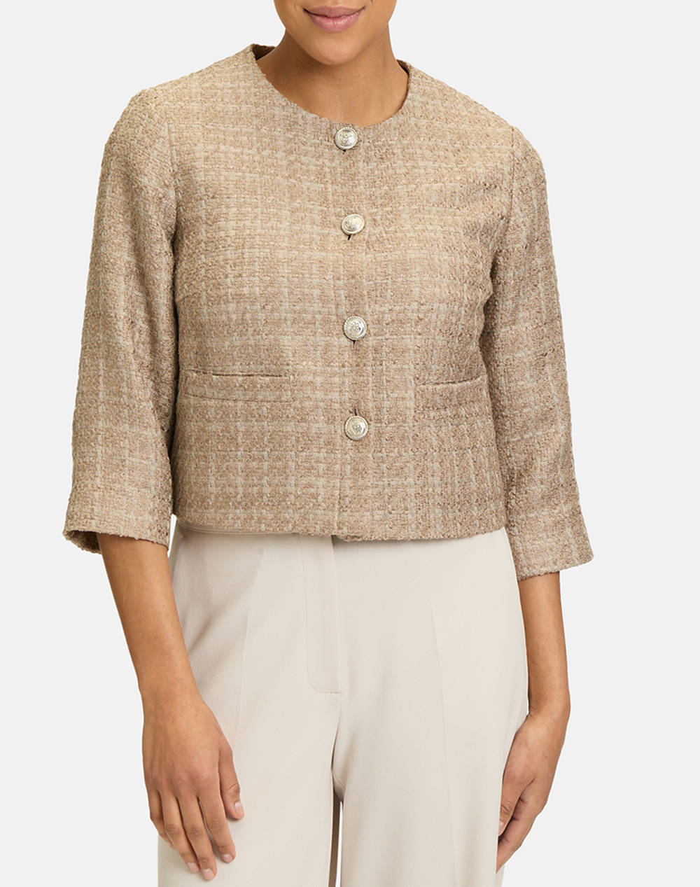 Betty Barclay Blazer Women Clothes Outerwear Blazers Biege Viscose,Synthetic 4530/1156 7316 Female Blazers Biege