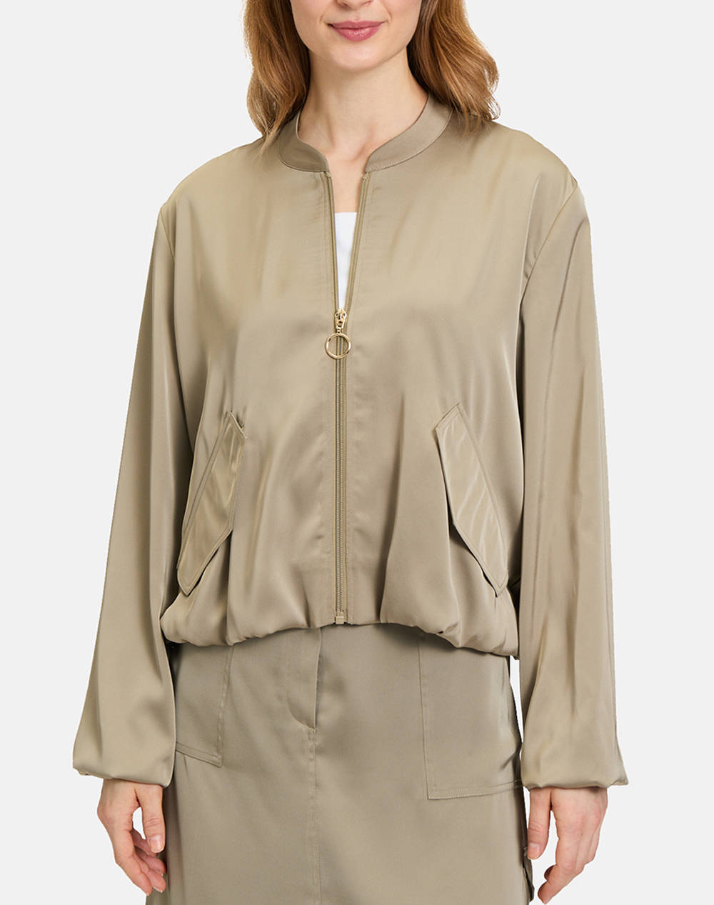 Betty Barclay Blazer Women Clothes Outerwear Outerwear Jackets Khaki Synthetic 4519/1196 7366 Female Jackets Khaki